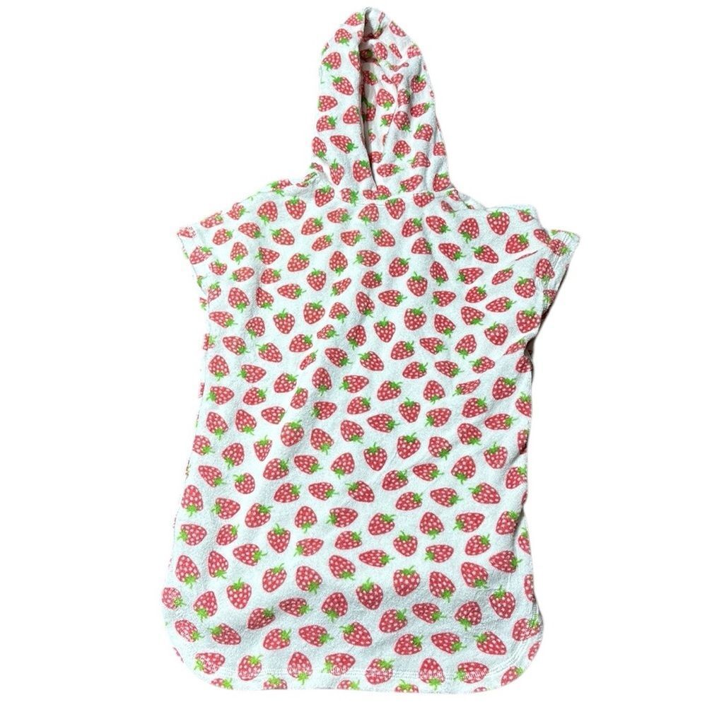 Baby Boden Strawberry Print Kids Pajama Robe - Pink and Green - Picture 4 of 4